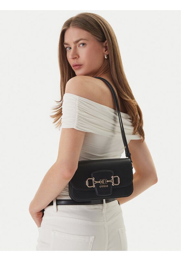 Guess Torebka Janie HWVG99 10210 Czarny. Kolor: czarny. Materiał: skórzane