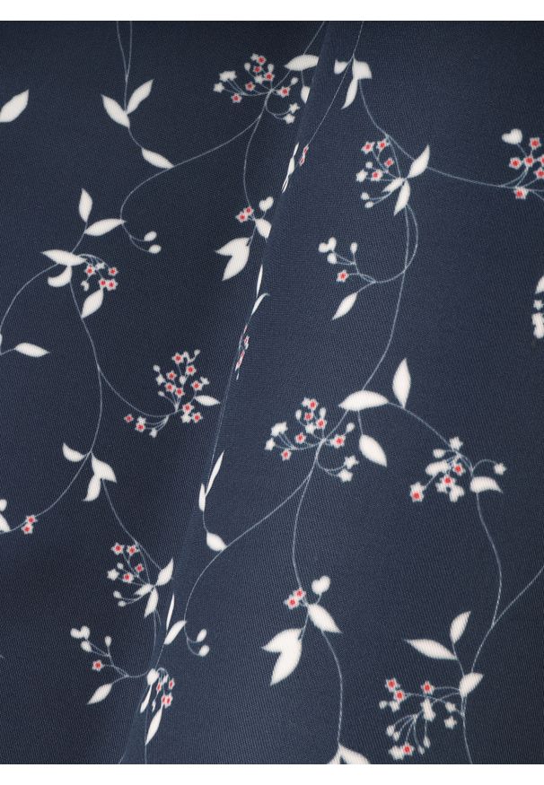 Pako Lorente - PAKO LORENTE – Granatowa poszetka w kwiaty. Kolor: niebieski. Materiał: poliester. Wzór: kwiaty