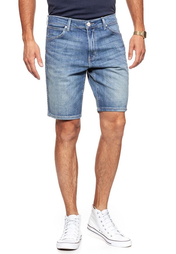 Wrangler - KRÓTKIE SPODENKI WRANGLER DENIM SHORT AIRY TINT W14CQA14Q. Materiał: denim. Długość: krótkie