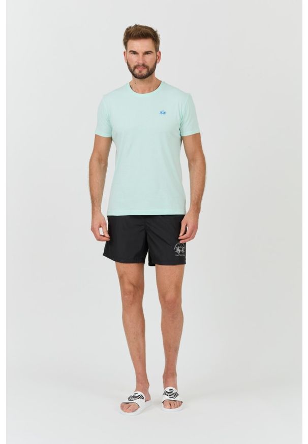 La Martina - LA MARTINA Miętowy męski t-shirt Jersey, Rozmiar M. Kolor: zielony. Materiał: jersey