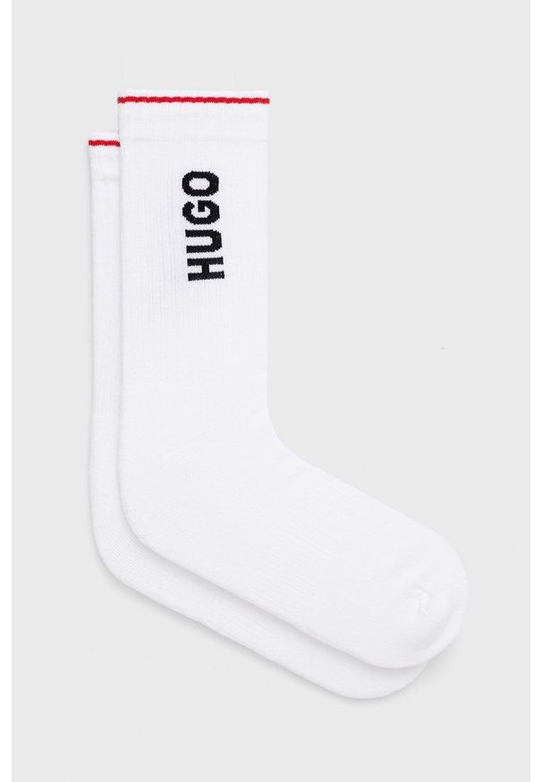 Hugo - HUGO skarpetki (2-pack) męskie kolor biały. Kolor: biały