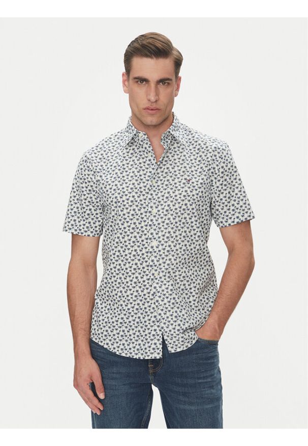 TOMMY HILFIGER - Tommy Hilfiger Koszula MW0MW38585 Beżowy Slim Fit. Kolor: beżowy. Materiał: bawełna