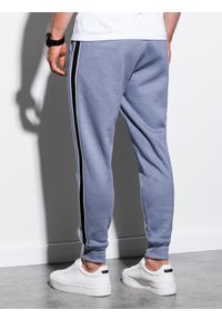 Ombre Clothing - Spodnie męskie dresowe joggery P898 - błękitne - XXL. Kolor: niebieski. Materiał: dresówka. Wzór: gładki. Styl: elegancki #2