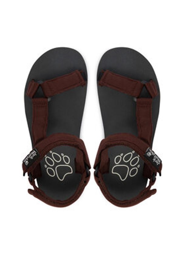 Jack Wolfskin Sandały Taiga A65623 Brązowy ciemny. Kolor: brązowy. Materiał: materiał