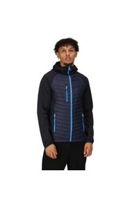 Regatta - Męska Hybrydowa Kurtka Z Kapturem Navigate. Typ kołnierza: kaptur. Kolor: niebieski. Sport: turystyka piesza #2