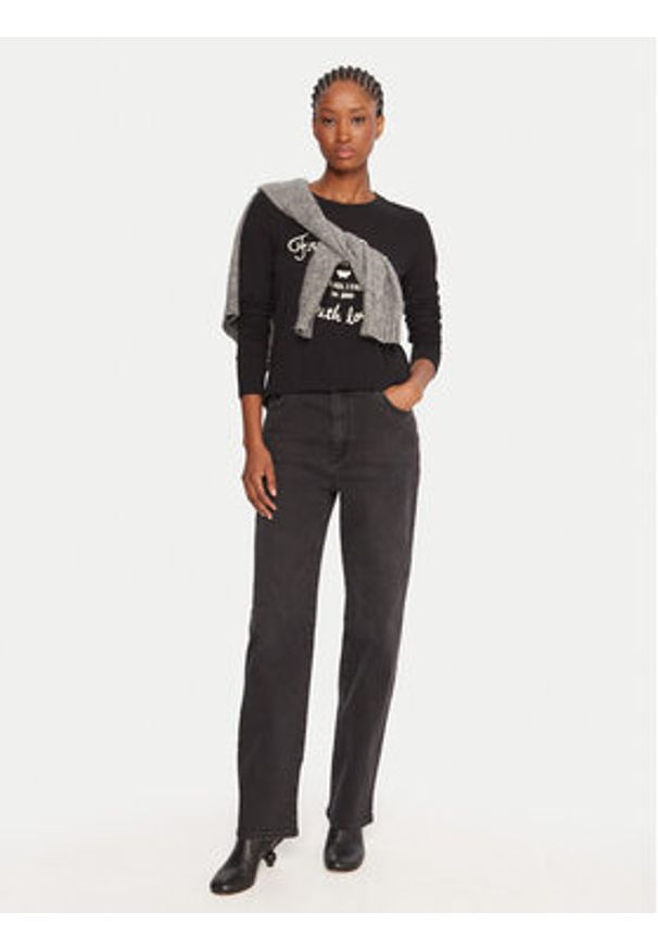 Weekend Max Mara Jeansy Cinese 2525186012 Czarny Straight Fit. Kolor: czarny