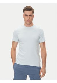 Kappa T-Shirt Logo Korpo Cafers 304J150 Błękitny Slim Fit. Kolor: niebieski. Materiał: bawełna