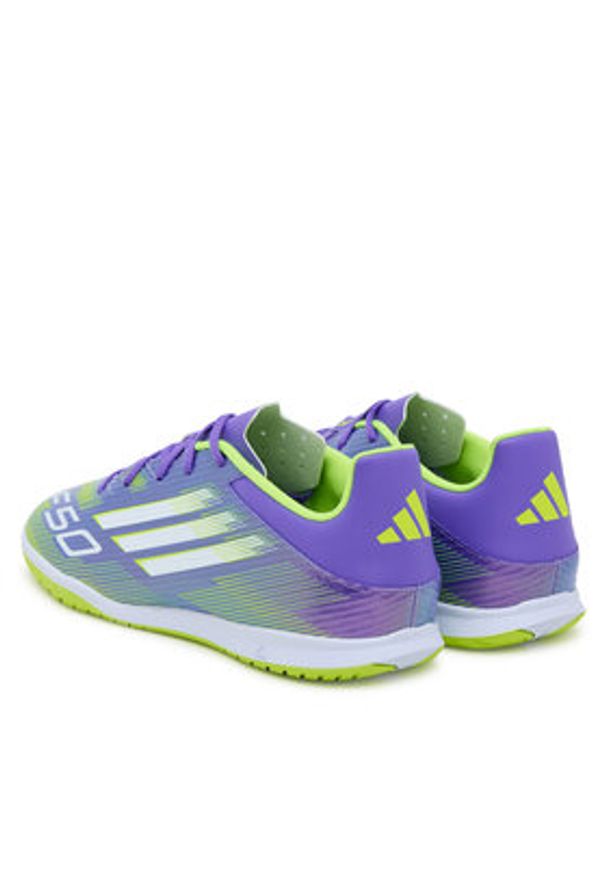 Adidas - adidas Buty do piłki nożnej F50 Club Indoor Boots JI0023 Fioletowy. Kolor: fioletowy. Materiał: skóra