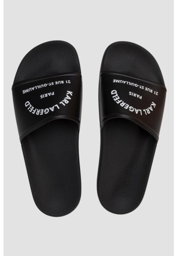 Karl Lagerfeld - KARL LAGERFELD Czarne klapki męskie KONDO Maison, Rozmiar 46. Kolor: czarny