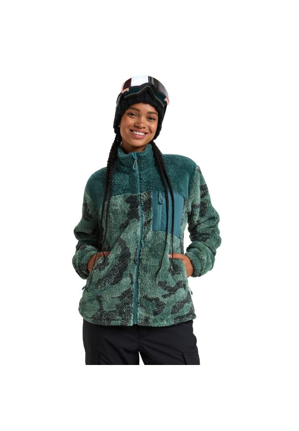 Roxy - Bluza dla Kobiety ALABAMA Zielony. Typ kołnierza: kołnierzyk stójkowy. Kolor: zielony. Materiał: poliester, materiał