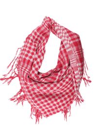 Jasnoczerwona Arafatka, Duża Cienka Chustka -Pako Jeans- Kratka, Frędzle. Kolor: czerwony. Materiał: poliester, materiał. Wzór: kratka #1