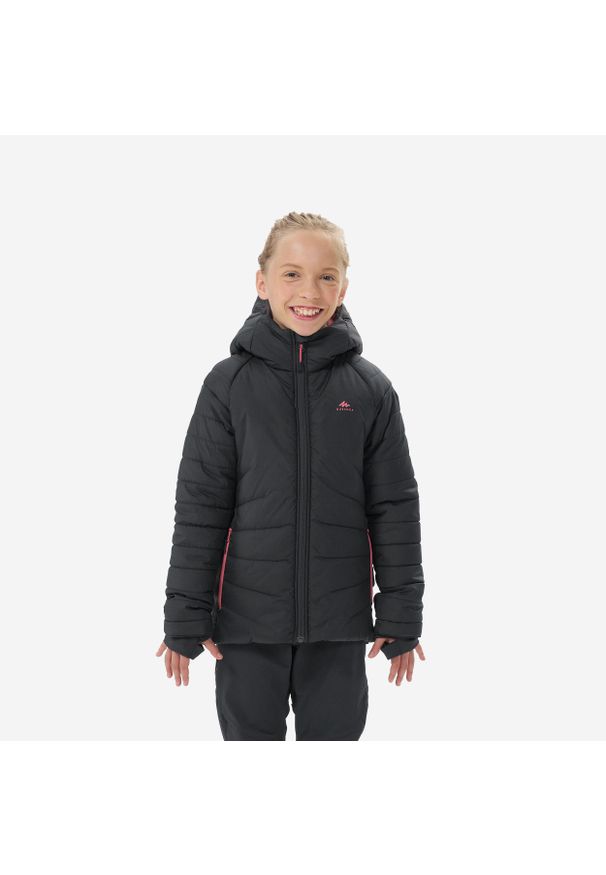 quechua - Kurtka turystyczna zimowa dla dzieci Quechua MH500. Kolor: różowy. Materiał: materiał, tkanina, puch. Sezon: zima. Styl: sportowy