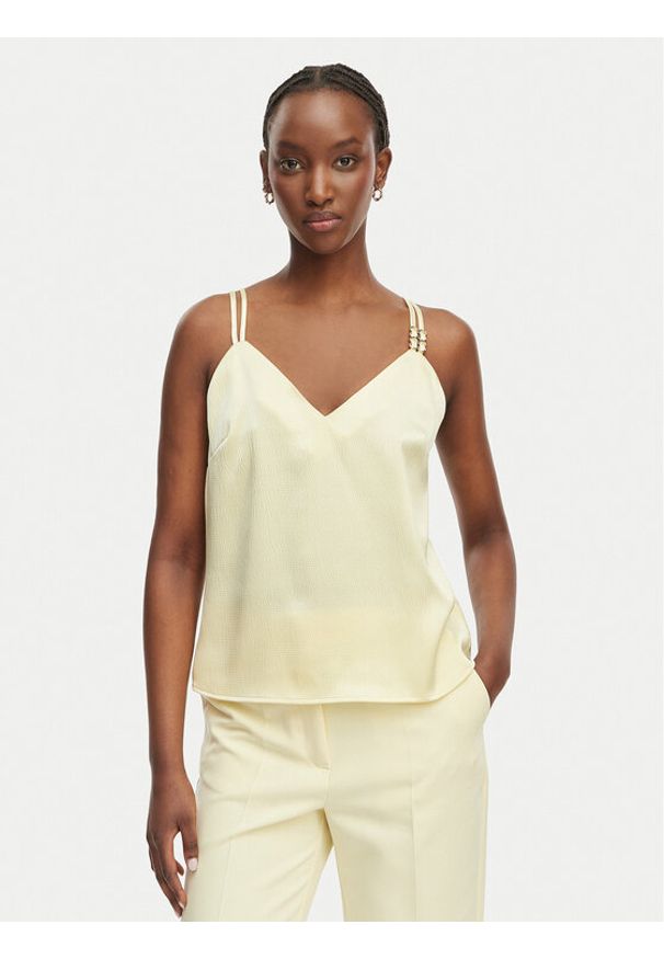 Morgan Top 242-OLAFI Żółty Regular Fit. Kolor: żółty. Materiał: syntetyk