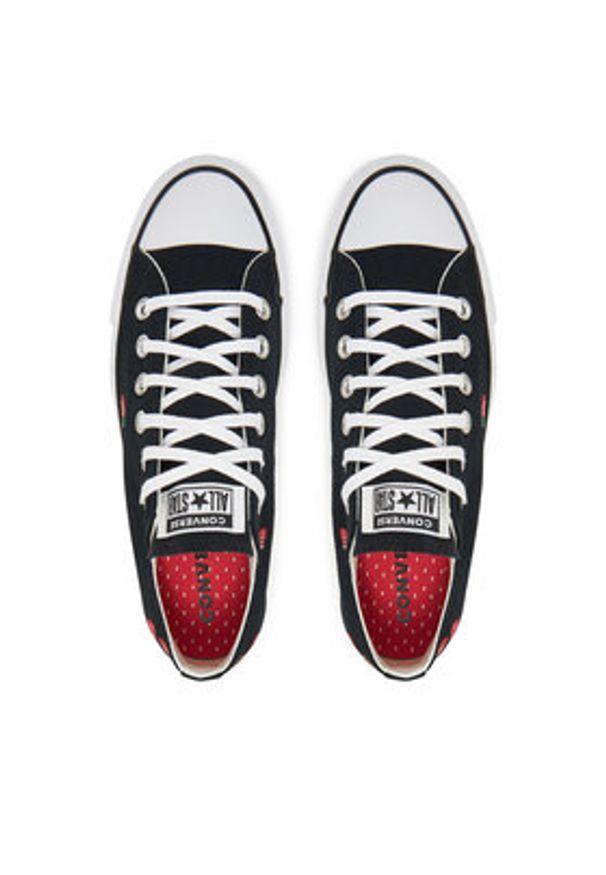 Converse Trampki Chuck Taylor All Star Lift Platform Embroidered Strawberries A14935C Czarny. Kolor: czarny. Materiał: materiał. Obcas: na platformie