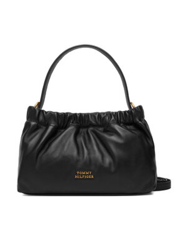 TOMMY HILFIGER - Tommy Hilfiger Torebka Soft Leather Mini Crossover AW0AW18306 Czarny. Kolor: czarny. Materiał: skórzane