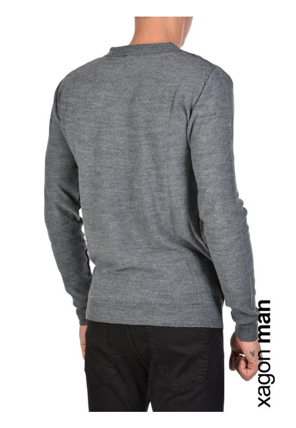 Xagon Man Sweter "Polo" | A1908 1J91269 | Mężczyzna | Szary. Okazja: na co dzień. Typ kołnierza: polo. Kolor: szary. Materiał: akryl. Styl: casual
