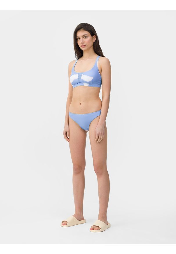4f - 4F Dół od bikini z materiałów z recyklingu damski XL. Stan: obniżony. Kolor: niebieski. Materiał: materiał