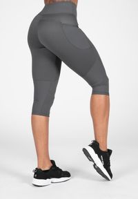 GORILLA WEAR - Monroe Cropped Leginsy - Szary. Kolor: szary. Sport: fitness