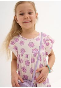 bonprix - Sukienka z dżerseju z czystej bawełny. Kolor: różowy. Materiał: bawełna, jersey