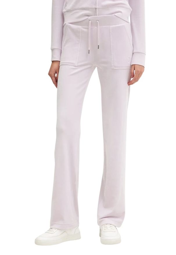 Juicy Couture - JUICY COUTURE Różowe spodnie dresowe damskie Layla Low Rise, Rozmiar XS. Stan: obniżony. Kolor: różowy. Materiał: dresówka