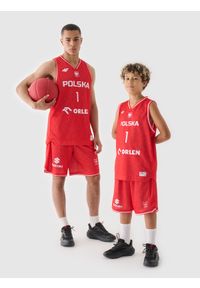 4f - 4F Koszulka reprezentacyjna męska 4F x PZKOSZ 2024 - SOCHAN - czerwona 3XL. Kolor: wielokolorowy. Materiał: włókno, dzianina, syntetyk, materiał. Długość rękawa: na ramiączkach. Wzór: gładki, ze splotem, nadruk. Sport: fitness, koszykówka #2