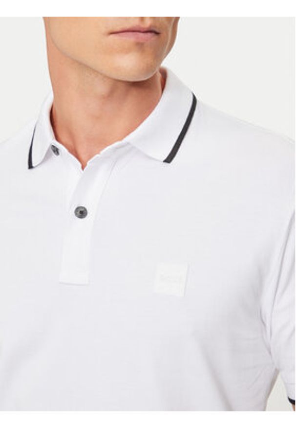 BOSS - Boss Polo Passertip 50507699 Biały Slim Fit. Typ kołnierza: polo. Kolor: biały. Materiał: bawełna