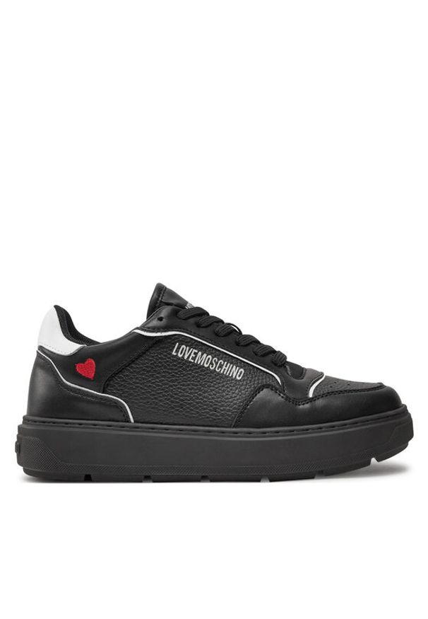 Love Moschino - LOVE MOSCHINO Sneakersy JA15144G1LJC100A Czarny. Kolor: czarny. Materiał: skóra