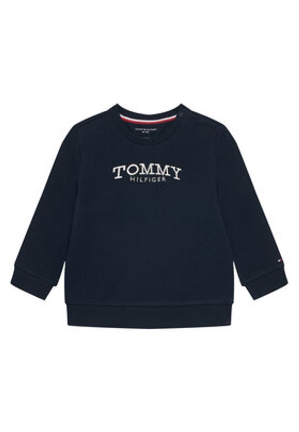 TOMMY HILFIGER - Tommy Hilfiger Dres Monotype KN0KN02162 Niebieski Wide Leg. Kolor: niebieski. Materiał: bawełna