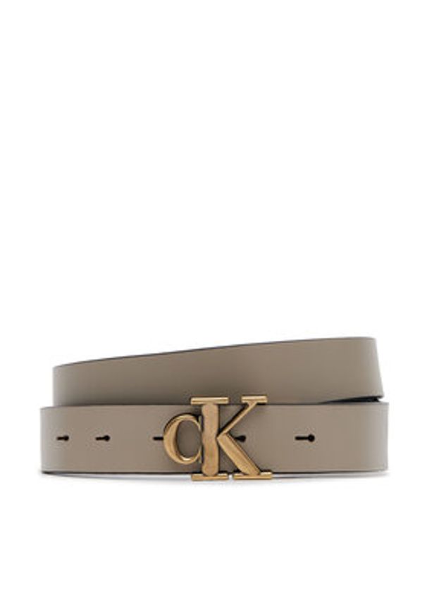 Calvin Klein Jeans Pasek Damski Monogram Placque Buckle 25Mm Rev LV04K7005G Czarny. Kolor: czarny. Materiał: skóra