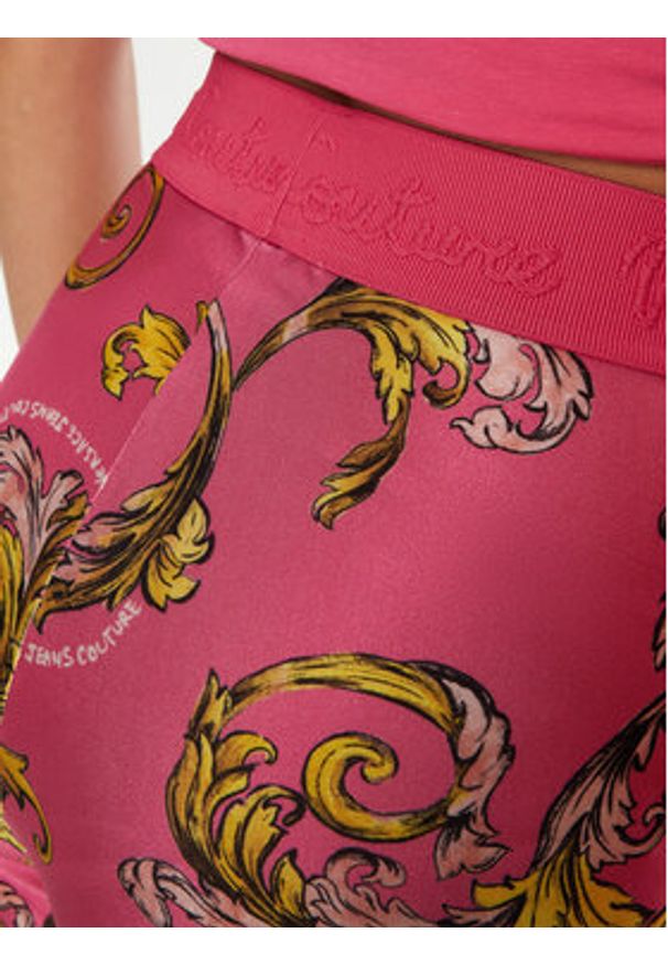 Versace Jeans Couture Legginsy 78HAC101 Różowy Slim Fit. Kolor: różowy. Materiał: syntetyk