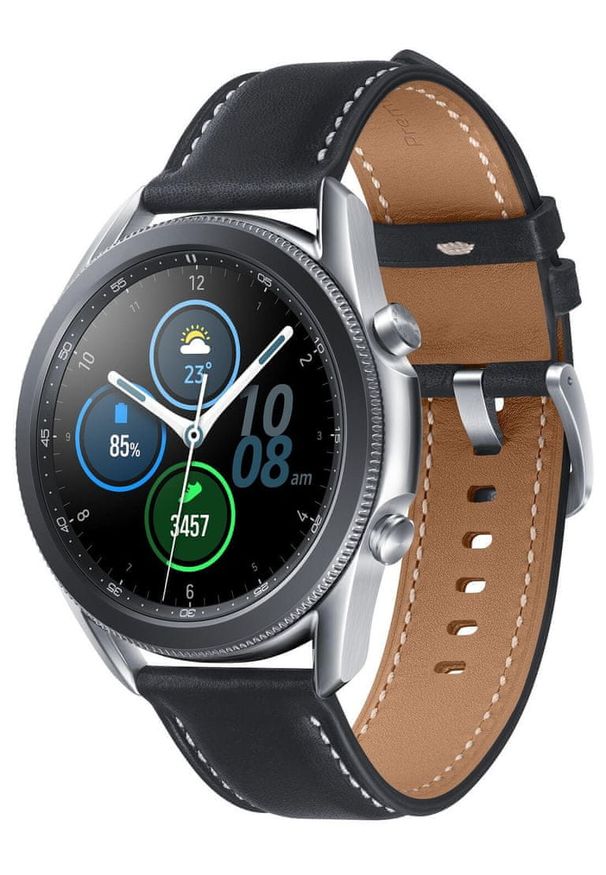 SAMSUNG - Samsung smartwatch Galaxy Watch 3 (45 mm) Silver. Rodzaj zegarka: smartwatch. Kolor: srebrny. Materiał: skóra. Styl: militarny, sportowy