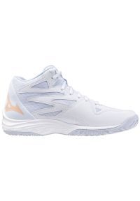 Buty do siatkówki Mizuno Thunder Blade Z Mid W V1GC237500 białe. Zapięcie: sznurówki. Kolor: biały. Materiał: syntetyk, guma. Sport: siatkówka