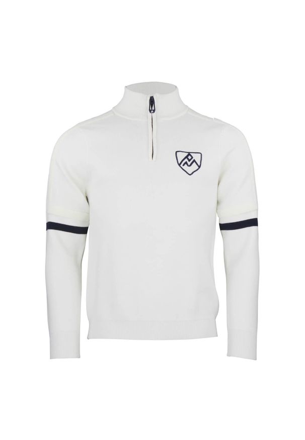 PEAK MOUNTAIN - Sweter z kołnierzem 1/2 zip Peak Mountain Casta. Typ kołnierza: golf. Kolor: beżowy, biały, wielokolorowy. Styl: sportowy