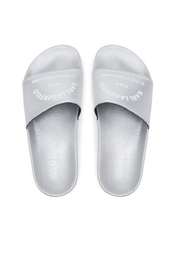 Karl Lagerfeld - KARL LAGERFELD Klapki Kondo 2.0 KL80908A Srebrny. Kolor: srebrny