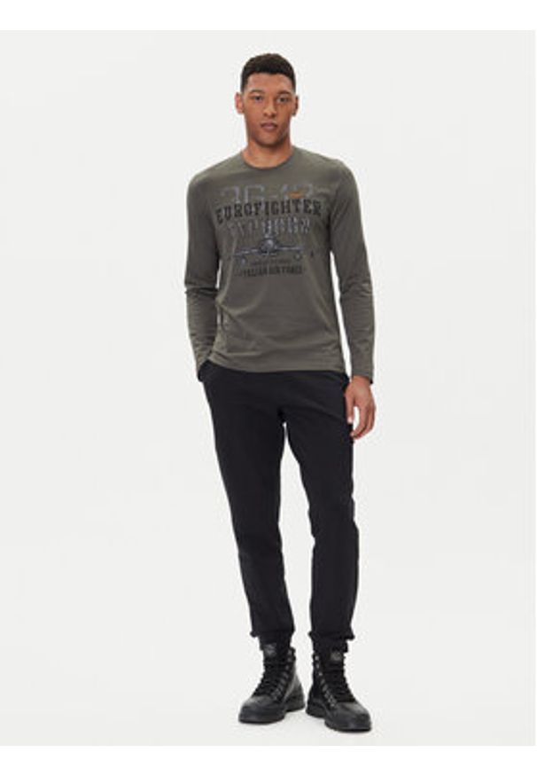 Aeronautica Militare Longsleeve 252TS2477UJ00641 Szary Regular Fit. Kolor: szary. Materiał: bawełna. Długość rękawa: długi rękaw