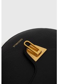 Coccinelle torebka skórzana kolor czarny. Kolor: czarny. Materiał: skórzane. Rodzaj torebki: na ramię #3