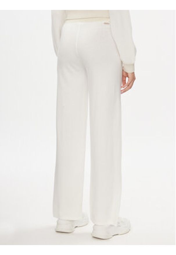 Liu Jo Sport Spodnie dzianinowe TA4052 MS005 Écru Bootcut Fit. Materiał: syntetyk. Styl: sportowy