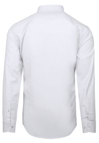 Elegancka Koszula Męska - Victorio - Biała. Okazja: na co dzień. Kolor: biały. Materiał: poliester, bawełna, elastan. Długość rękawa: długi rękaw. Długość: długie. Styl: elegancki #3