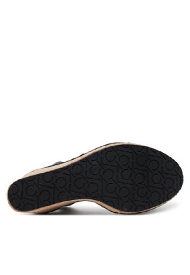 Calvin Klein Espadryle Wedge Sandal 70 - He HW0HW02376 Czarny. Kolor: czarny. Materiał: skóra