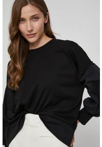 Victoria Victoria Beckham - Bluzka bawełniana. Kolor: czarny. Materiał: bawełna #3