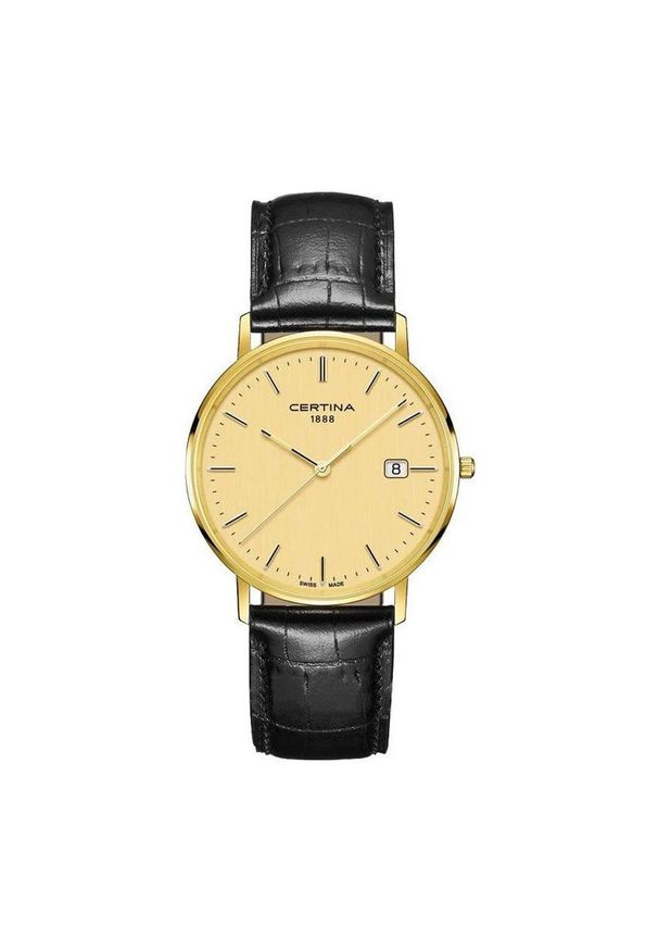 CERTINA RABAT ZEGAREK PRISKA Gold Gent 18 ct C901.410.16.021.00. Materiał: skóra, materiał. Styl: klasyczny, elegancki, biznesowy