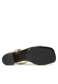TOMMY HILFIGER - Tommy Hilfiger Sandały Leather Block Heel Sandal Metal FW0FW08590 Złoty. Kolor: złoty. Materiał: skóra #3