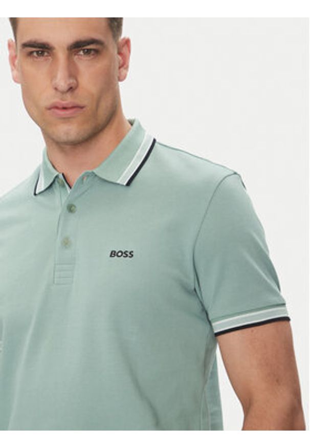 BOSS Polo Paddy 50469055 Zielony Regular Fit. Typ kołnierza: polo. Kolor: zielony. Materiał: bawełna