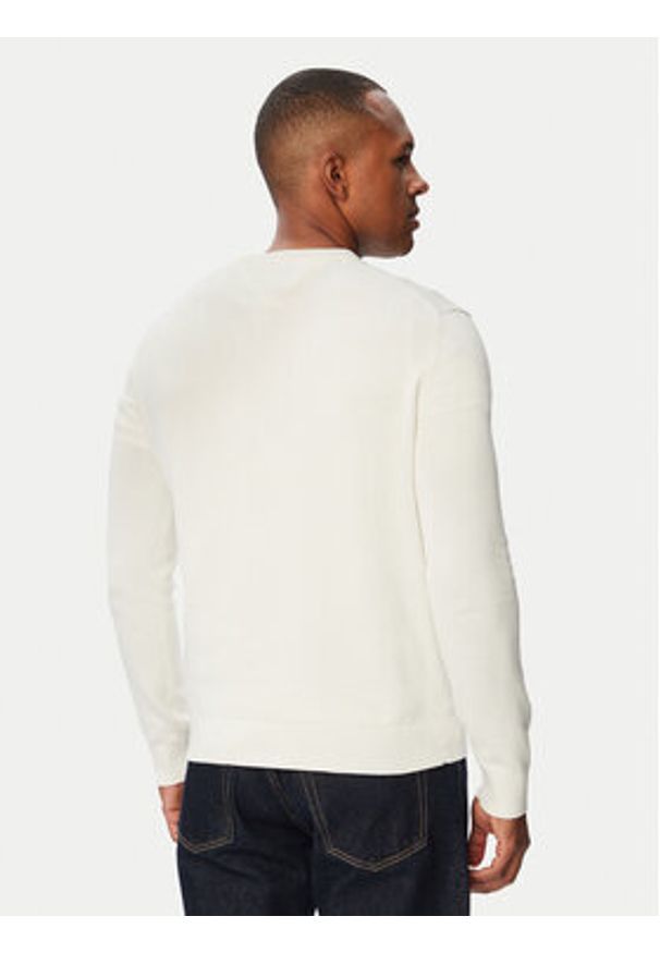 Tommy Jeans Sweter Essential DM0DM22853 Biały Slim Fit. Kolor: biały. Materiał: bawełna