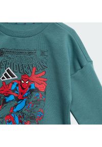 Adidas - Zestaw Marvel Spider-Man Jogger Kids. Kolor: biały, wielokolorowy, niebieski. Wzór: motyw z bajki. Styl: sportowy, młodzieżowy