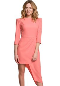 Sukienki.shop - Elegancka asymetryczna sukienka podkreślająca ramiona. Materiał: elastan. Typ sukienki: asymetryczne. Styl: elegancki #1