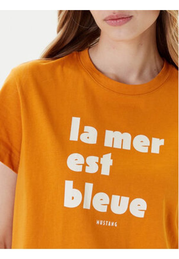 Mustang T-Shirt Floris 1016157 Pomarańczowy Relaxed Fit. Kolor: pomarańczowy. Materiał: bawełna