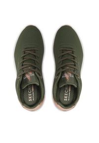 skechers - Skechers Sneakersy Uno Shimmer Away 155196/OLV Khaki. Kolor: brązowy. Materiał: skóra