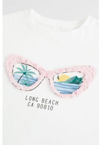 Mango Kids - T-shirt dziecięcy Beach 110-164 cm. Okazja: na co dzień. Kolor: biały. Materiał: bawełna, dzianina. Wzór: aplikacja. Styl: casual #3