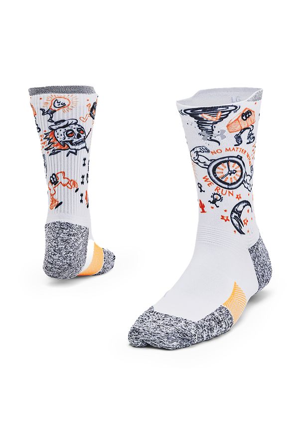 Skarpety do biegania Under Armour Ad Run Cushion 1Pk Mid. Kolor: wielokolorowy, biały. Sport: bieganie